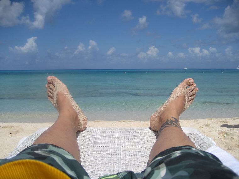 sunbathing in cozumel