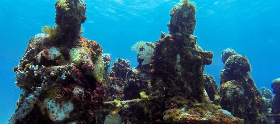 Cancun underwater museum scultures
