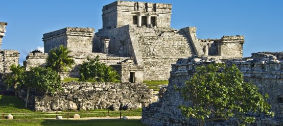 The historic ruins of the ancient Mayan city of Tulum Mexico