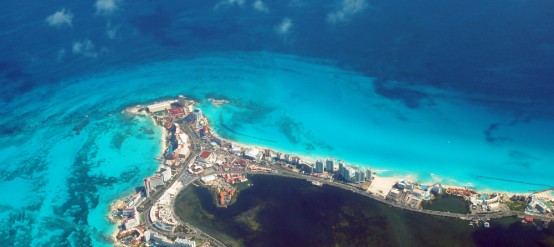 A great view of Cancun from the air